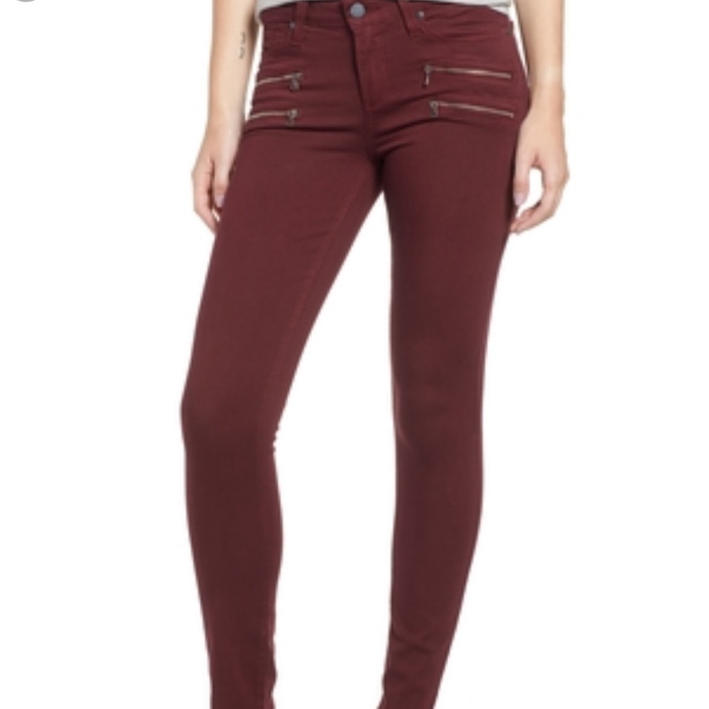 Paige Edgemont Burgundy skinny jeans